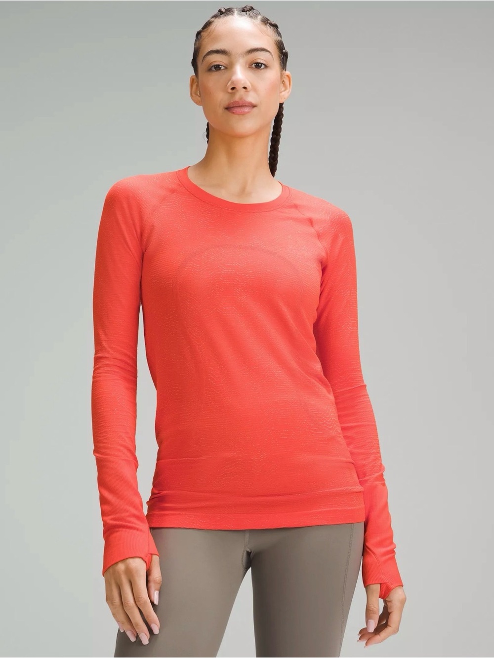lululemon coral Swiftly Tech Long Sleeve 2.0 Race Length Sunset
